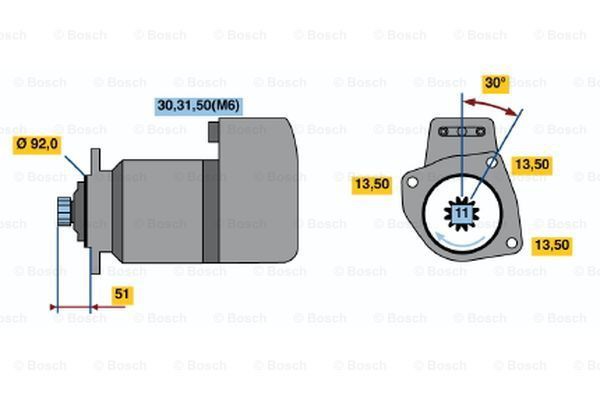 BOSCH%200001416011%20Marş%20Motoru%20IVECO%20LORRAINE%20büyük%20kafa%2011%20diş%20240%20190%20400%20260%20Serie